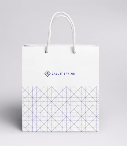 Call it sprint - paper bag with line pattern beneath.