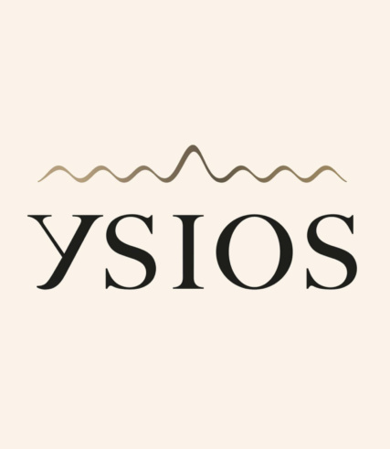 ysios logo on a beige background