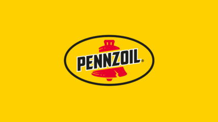 Pennzoil logo on a yellow background