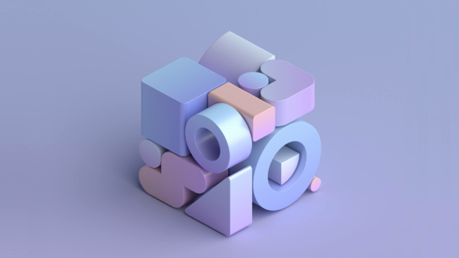 An assortment of icons forming a 3d cube
