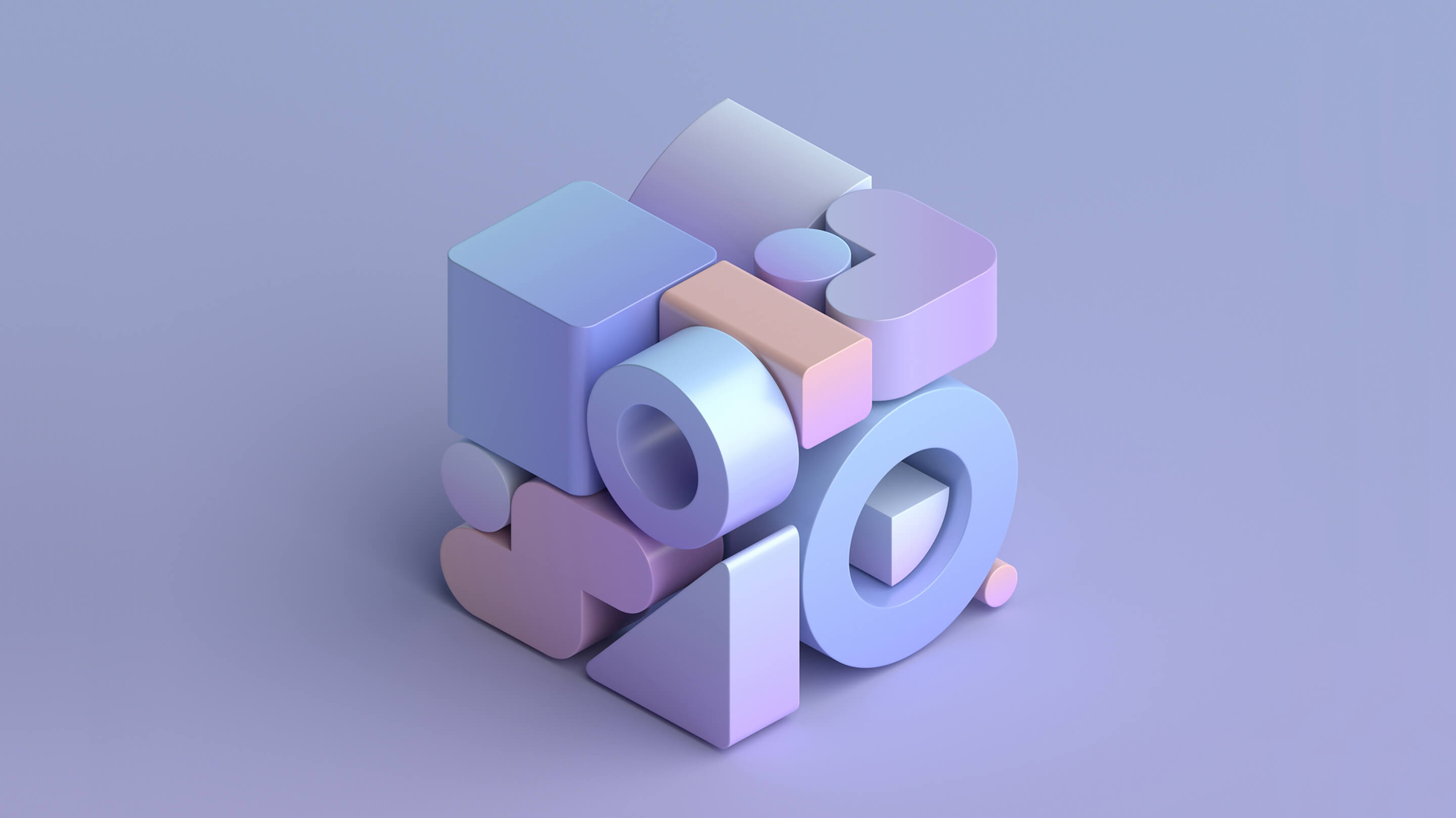 An assortment of icons forming a 3d cube